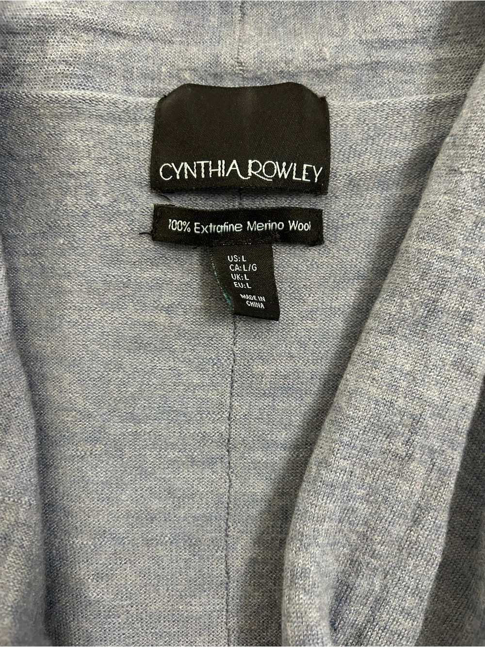 Cynthia Rowley Soft Light Blue Merino Cardigan